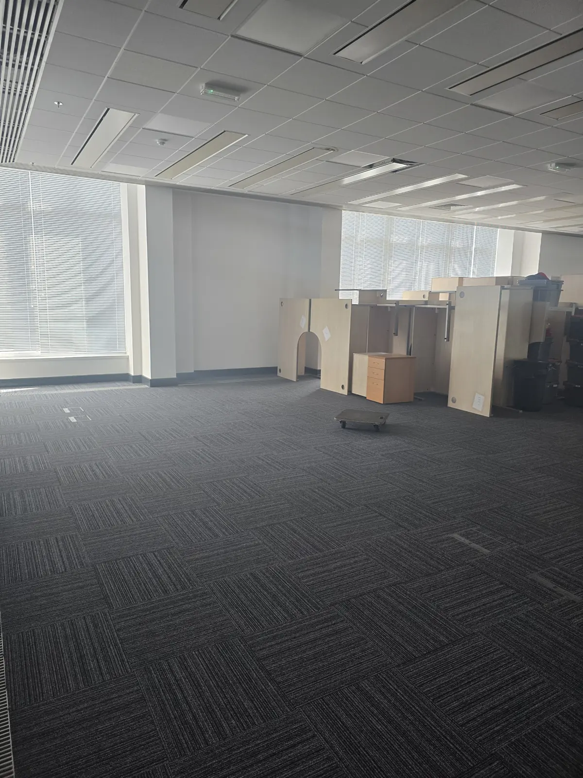 Finished holding room with walkways kept clear